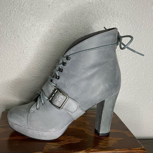 Seychelles Women's Gray Under Construction Lace Up Ankle Boot Size 6.5 - Picture 6 of 14